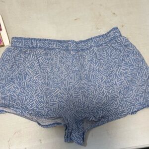 PINK Victoria's Secret Light Blue Logo-Print Lounge Shorts